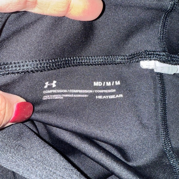 Under Armour Women's Leggings Black with Pink and Gray Accents - Picture 3 of 3